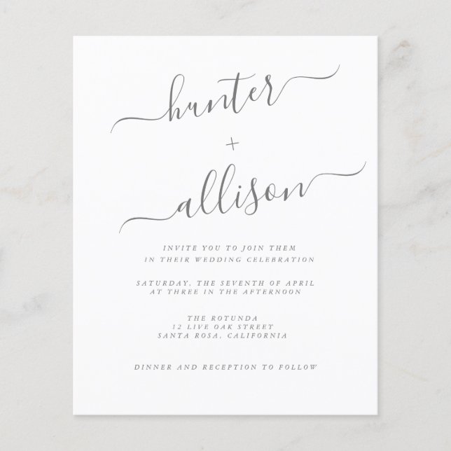 Budget Wedding Invitation  Flyer (Front)