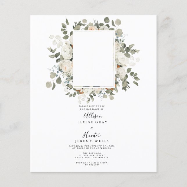 Budget Wedding Invitation  Flyer (Front)