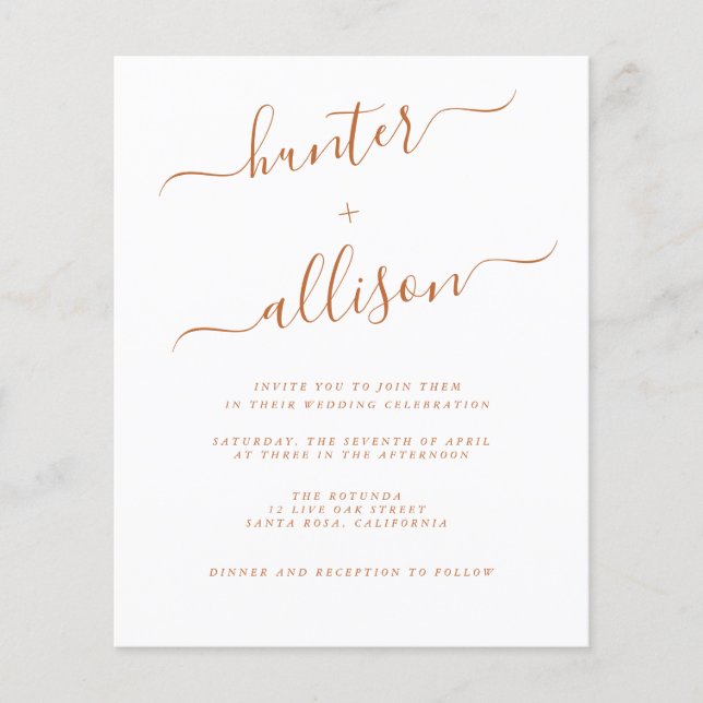 Budget Wedding Invitation  Flyer (Front)