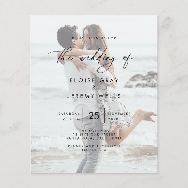 Budget Wedding Invitation  Flyer (Front)