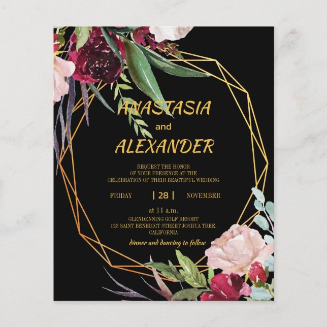 Budget wedding invitation Flyer (Front)