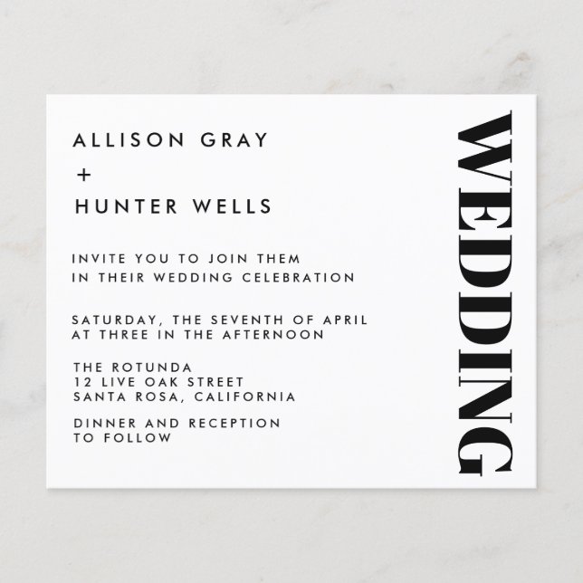 Budget Wedding Invitation  Flyer (Front)