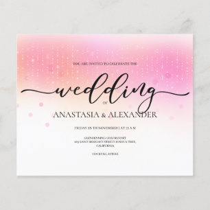 BUDGET wedding invitation. Invitation Flyer