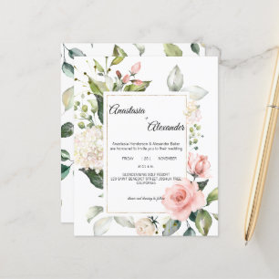 Budget-Wedding invitation. Invitation Postcard