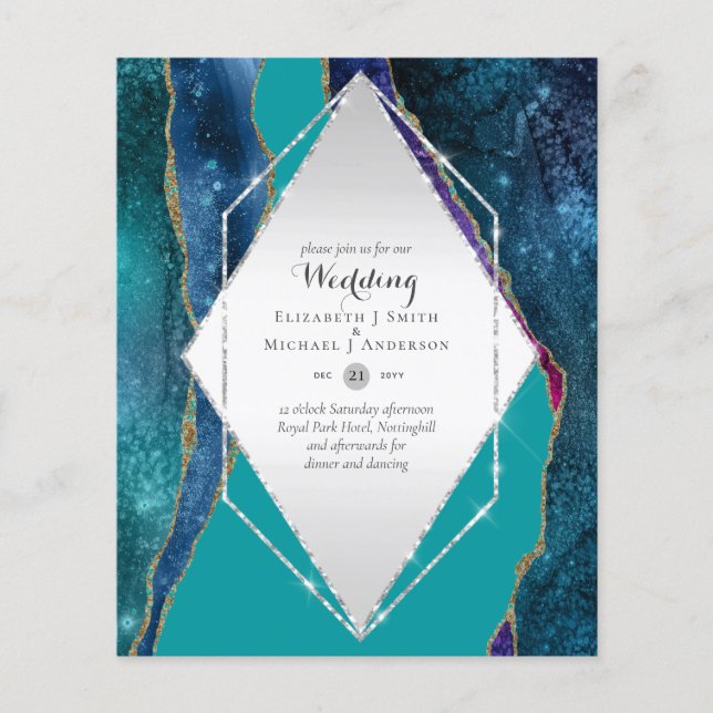 BUDGET WEDDING INVITATIONS - AGATE SPARKLES FLYER (Front)