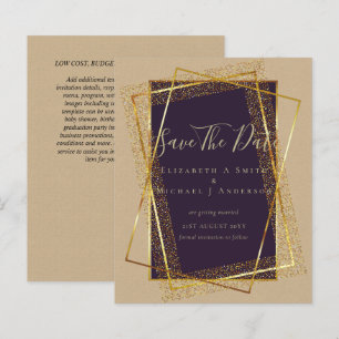 BUDGET WEDDING INVITATIONS  Gold Glitter Foil Look