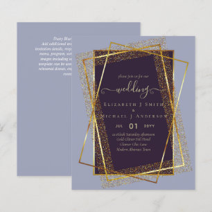 BUDGET WEDDING INVITATIONS  Gold Glitter Foil Look