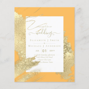 BUDGET WEDDING INVITATIONS  Gold Glitter Foil Look Flyer