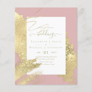 BUDGET WEDDING INVITATIONS  Gold Glitter Foil Look Flyer