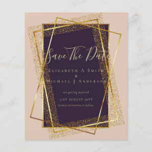 BUDGET WEDDING INVITATIONS  Gold Glitter Foil Look Flyer