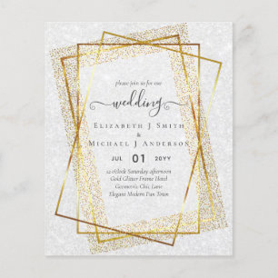 BUDGET WEDDING INVITATIONS Gold Glitter Geometric Flyer