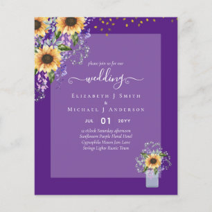 BUDGET WEDDING INVITATIONS Rustic Sunflowers CHIC Flyer