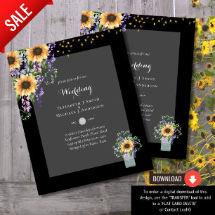 BUDGET WEDDING INVITATIONS - Rustic Sunflowers Flyer