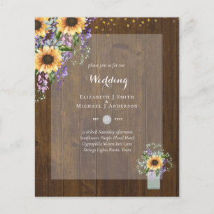 BUDGET WEDDING INVITATIONS - Rustic Sunflowers Flyer