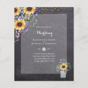 BUDGET WEDDING INVITATIONS - Rustic Sunflowers Flyer