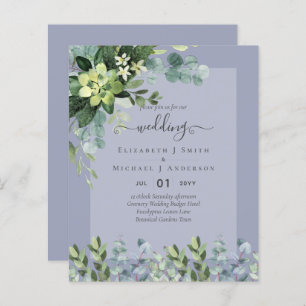 BUDGET WEDDING INVITATIONS SAVE DATES - GREENERY