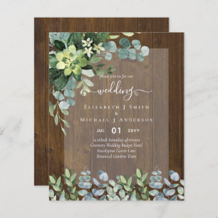 BUDGET WEDDING INVITATIONS SAVE DATES - GREENERY