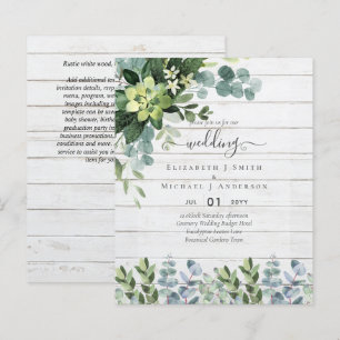BUDGET WEDDING INVITATIONS SAVE DATES - GREENERY