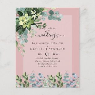 BUDGET WEDDING INVITATIONS SAVE DATES - GREENERY FLYER