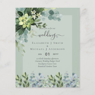 BUDGET WEDDING INVITATIONS SAVE DATES - GREENERY FLYER