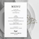 Budget Wedding Menu Flyer<br><div class="desc">Affordable paper flyers measure 5.5" x 8.5" and feature your menu details in chic lettering. Printed on value light-weight 80 lb semi-gloss paper. Be sure to double-check your order before adding it to your cart as what you see on the screen is what will be printed. The Live Design Service...</div>