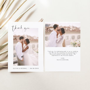 Budget Wedding Minimalist Photo Thank You Cards