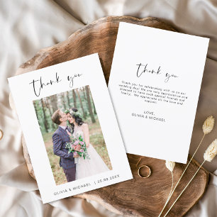 Budget Wedding Minimalist Photo Thank You Cards