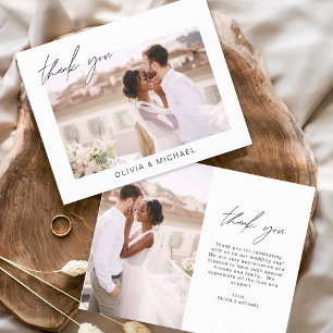 Budget Wedding Minimalist Photo Thank You Cards
