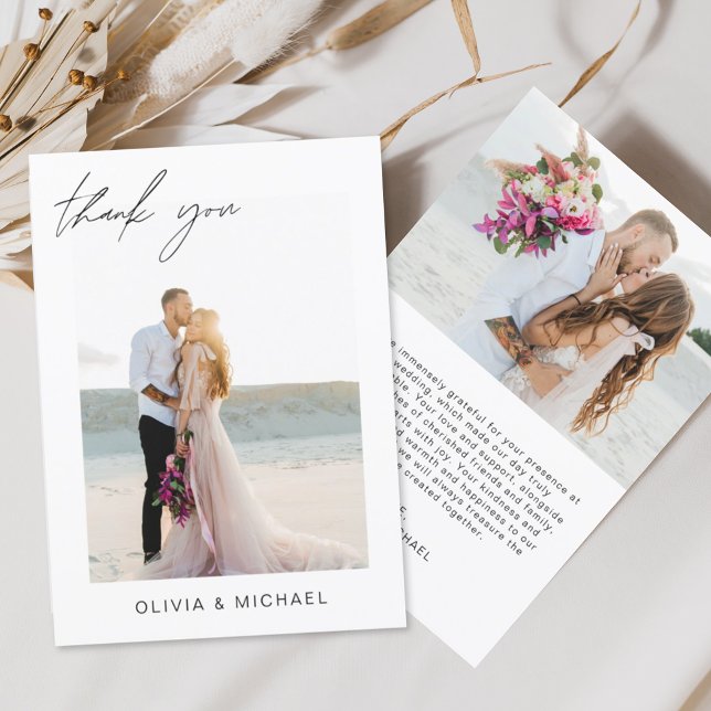 Budget Wedding Minimalist Photo Thank You Cards (Creator Uploaded)