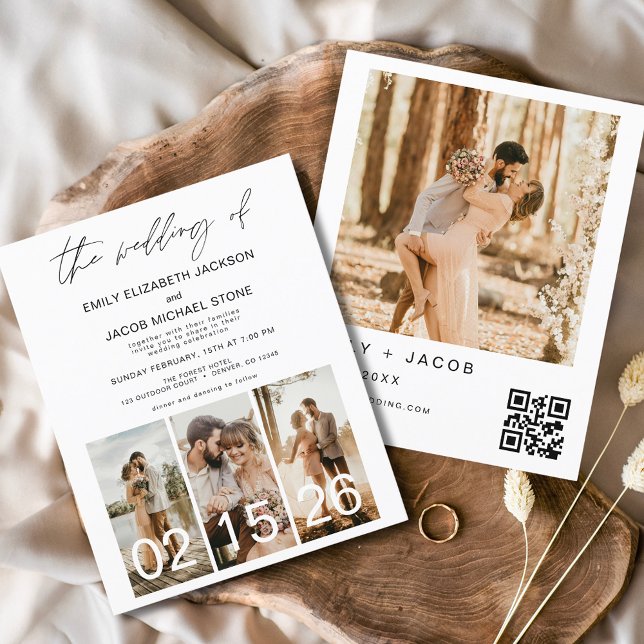 Budget Wedding Minimalist QR code Invitation Flyer (Creator Uploaded)