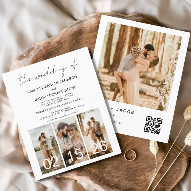 Budget Wedding Minimalist QR code Invitation Flyer (Creator Uploaded)