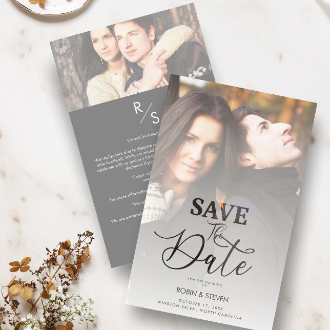 Budget Wedding Modern Vellum Effect Custom Photo (Creator Uploaded)