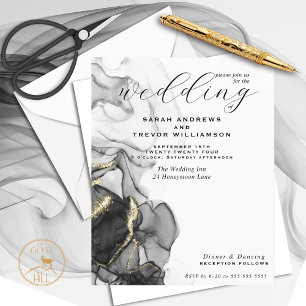 Budget Wedding Onyx Black Alcohol Ink