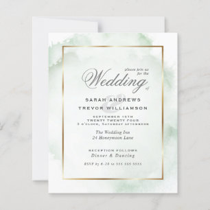 Budget Wedding Pale Green Watercolor Wash