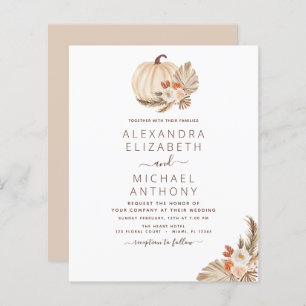 Budget Wedding Pampas Grass White Pumpkin