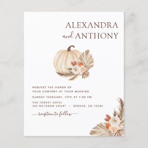Budget Wedding Pampas Grass White Pumpkin Flyer