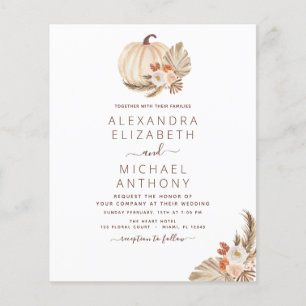 Budget Wedding Pampas Grass White Pumpkin Flyer