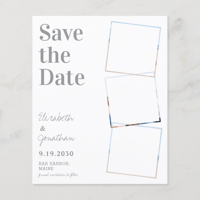 Budget Wedding Photo Collage Save The Date (Front)
