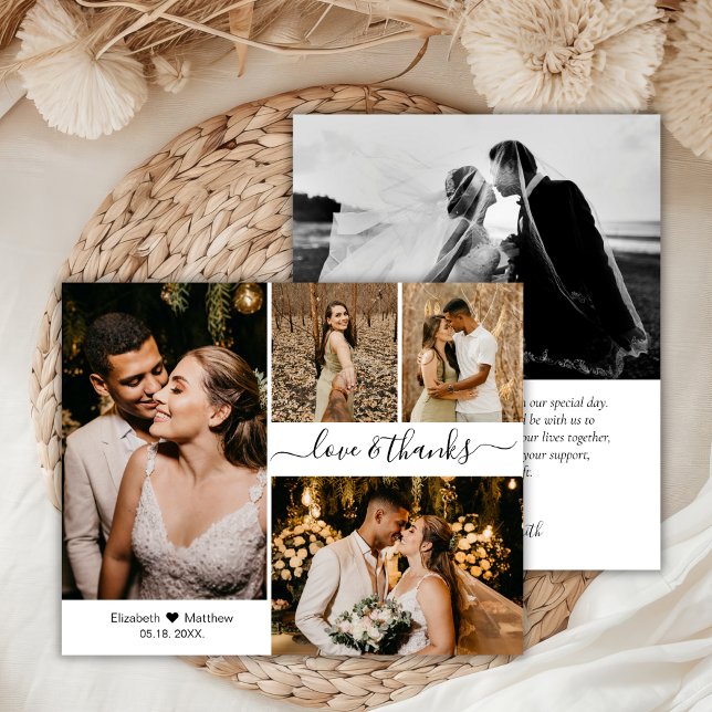 Budget Wedding Photo Collage Thank You Script Card (Creator Uploaded)