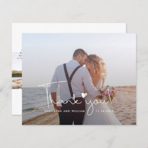 Budget Wedding Photo Hand-Lettered Thank You