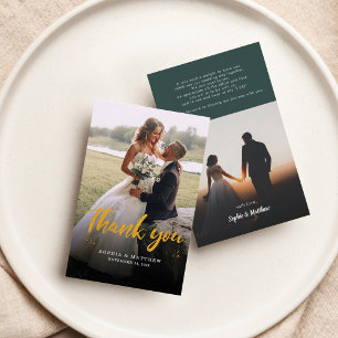 Budget Wedding Photo Hand-Lettered Thank You Card