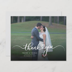 Budget Wedding Photo Hand-Lettered Thank You Card