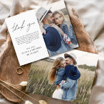 Budget Wedding Photo Minimalist Thank You Card<br><div class="desc">Elevate your gratitude with our elegant thank you cards featuring modern script and your favourite wedding photo. These cards offer a stylish and minimalist design that perfectly complements any wedding aesthetic. Personalise them with a heartfelt message of appreciation to convey your thanks to friends and family for their love and...</div>