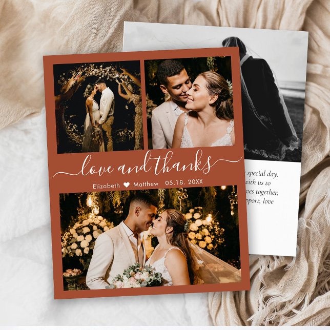 Budget Wedding Photo Terracotta Thank You Card (Creator Uploaded)