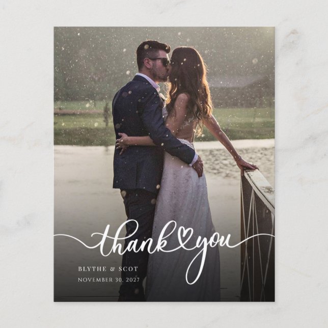 Budget Wedding Photo Thank You Card (Front)