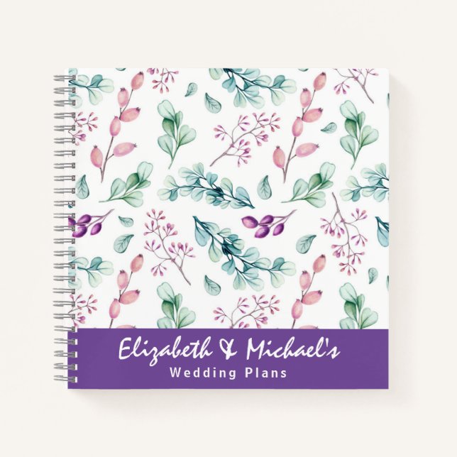 Budget Wedding Planner Personalised Trendy Modern Notebook (Front)