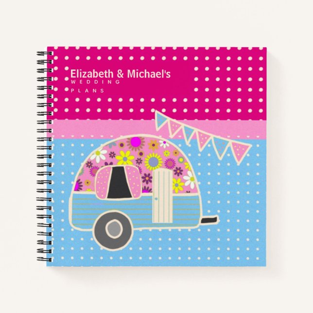 Budget Wedding Planner Personalised Trendy Modern Notebook (Front)