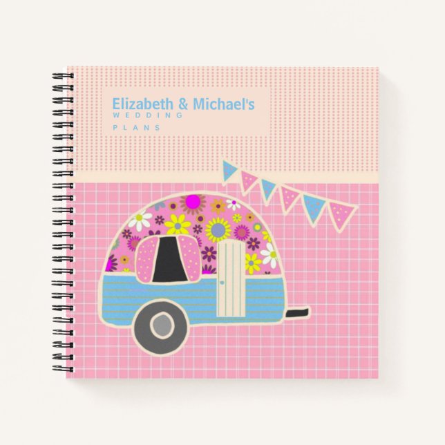 Budget Wedding Planner Personalised Trendy Modern Notebook (Front)