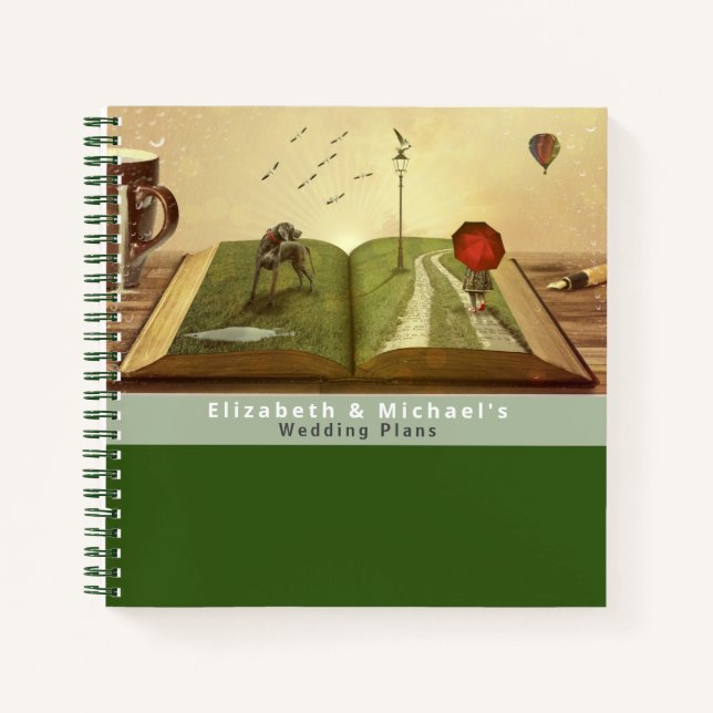 Budget Wedding Planner Personalized Trendy Modern Notebook (Front)