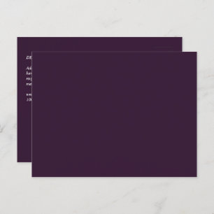 BUDGET Wedding PLUM PURPLE Monochrome Simple Postcard